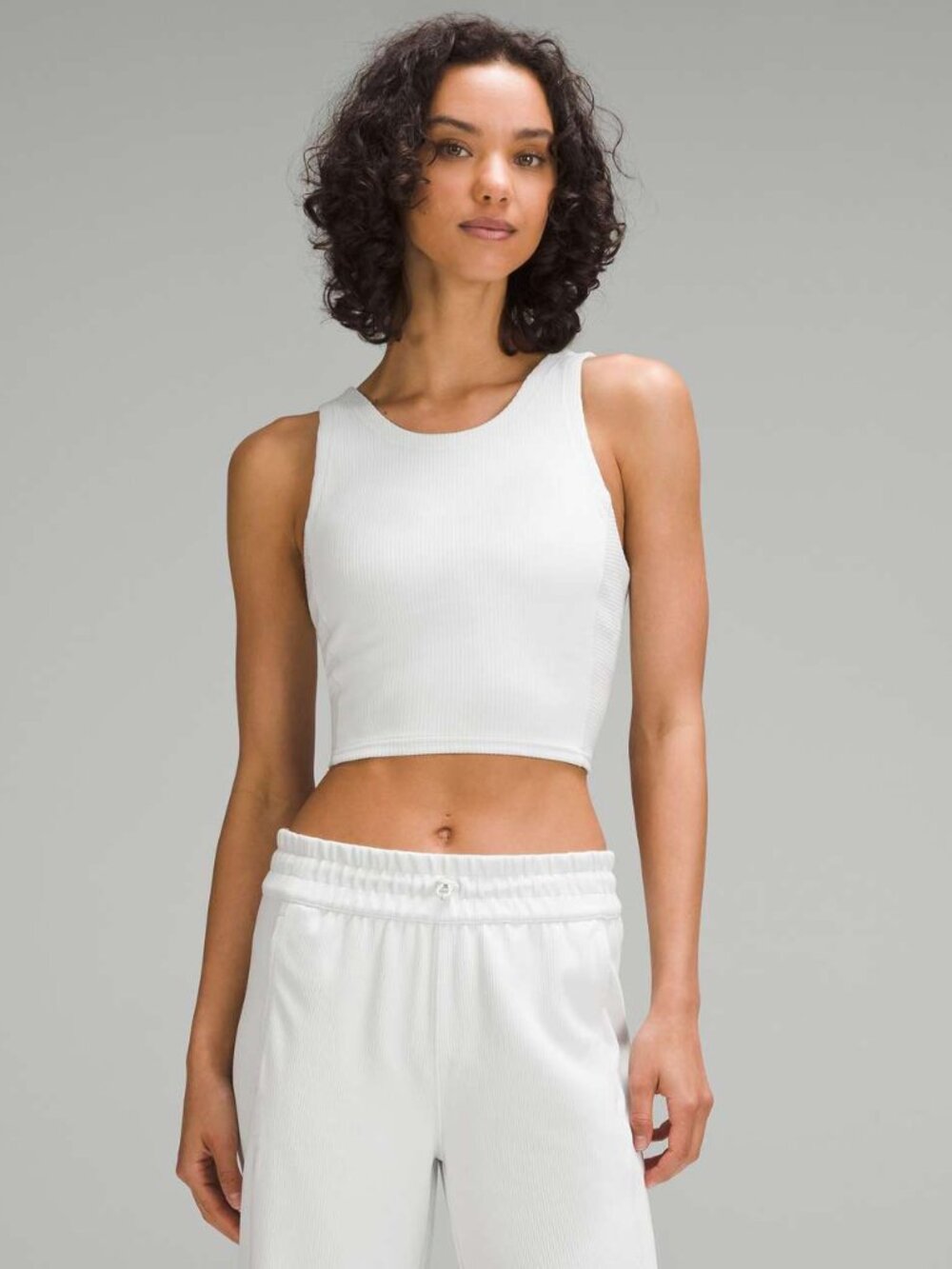 Lululemon Ribbed Softstreme Cropped Tank Top - White